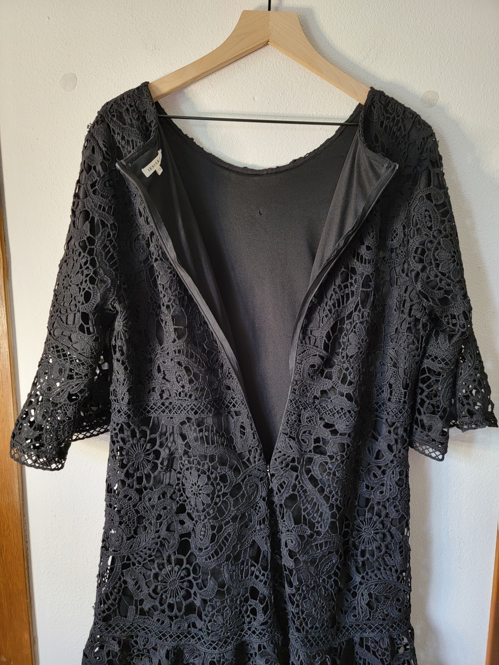JessaKae Black Crochet Lace Midi Dress Bell Sleeves XXXL - Picture 4 of 16